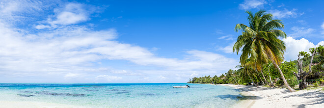 Jan Becke, panorama de la plage de Matira (Polynésie française, Océanie)