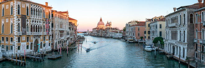 Jan Becke, Coucher de soleil sur le Grand Canal à Venise (Italie, Europe)
