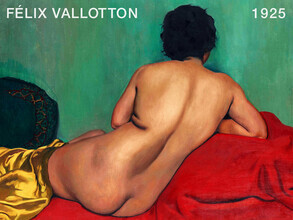 Art Classics, Félix Vallotton : Nu dos sur un canapé rouge (1925) (France, Europe)