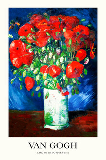 Classiques de l'art, Vincent van Gogh : Vase aux coquelicots (Pays-Bas, Europe)