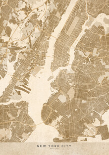 Rosana Laiz García, carte vintage sépia de la ville de New York (États-Unis, Amérique du Nord)