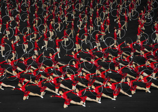 Eric Lafforgue, Jeux de masse Arirang à Pyongyang, Corée du Nord (Corée, Nord, Asie)