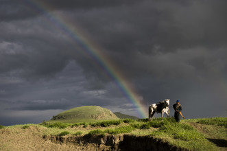 Schoo Flemming, cavalier dans la tempête - Mongolie, Asie)