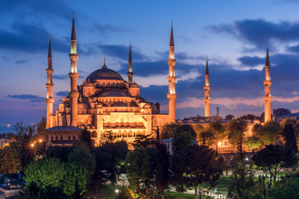 Jean Claude Castor, Istanbul - Mosquée Sultan Ahmed I pendant l'heure bleue