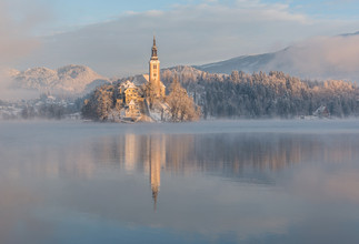 Aleš Krivec, lac de Bled un matin d'hiver (Slovénie, Europe)