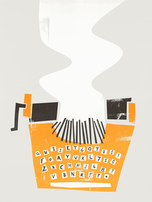 Renard et velours, machine à écrire vintage