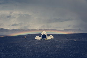 Franz Sussbauer, épave d'avion et arc-en-ciel - Islande, Europe)