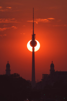 Jean Claude Castor, tour de télévision de Berlin au coucher du soleil (Allemagne, Europe)