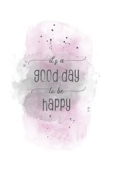 Mélanie Viola, C'est une bonne journée pour être heureux | aquarelle rose