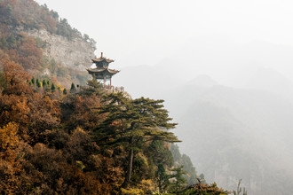 Manuel Gros, Pagode // Montagnes Mian Shan, Chine - Chine, Asie)