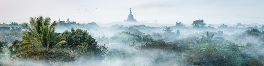 Jan Becke, Matin brouillard sur Bagan - Myanmar, Asie)