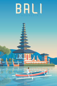 François Beutier, Bali art mural de voyage vintage (Indonésie, Asie)