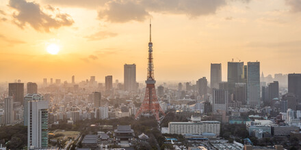 Jan Becke, Coucher de soleil sur la skyline de Tokyo (Japon, Asie)