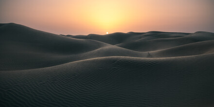 Jean Claude Castor, désert d'Oman Rub al Khali au coucher du soleil