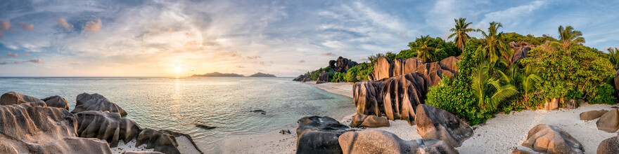Jan Becke, Coucher de soleil sur La Digue (Seychelles, Afrique)