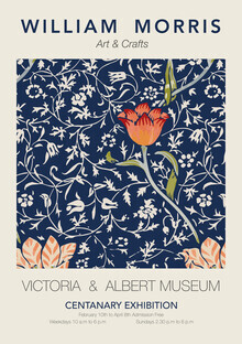Classiques de l'art, William Morris - Motif floral bleu et rouge