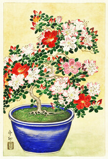 Art vintage japonais, azalée en fleurs par Ohara Koson