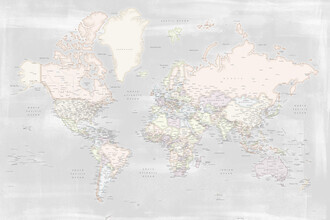 Rosana Laiz García, Carte détaillée du monde Pastels Maeli (Espagne, Europe)