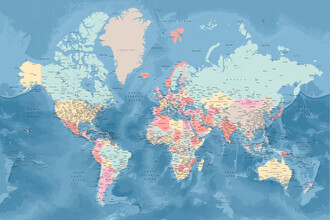 Rosana Laiz García, Carte détaillée du monde avec les villes, Vickie (Espagne, Europe)