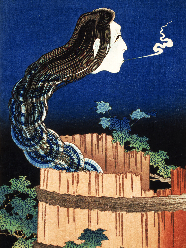 The Plate Mansion di Katsushika Hokusai - Fotografia Fineart di Japanese Vintage Art