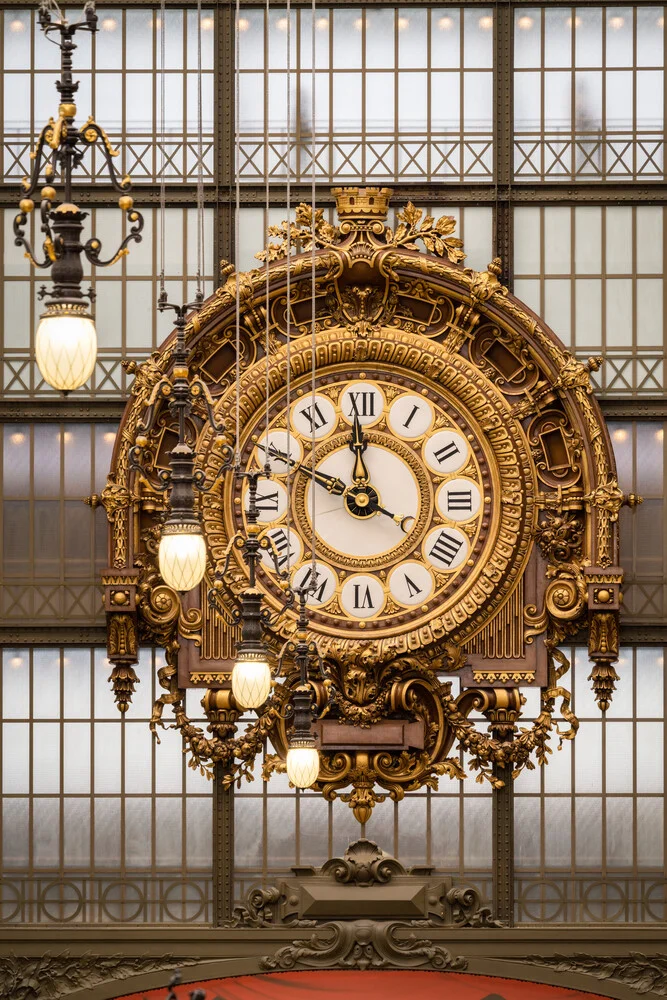 Orologio storico della stazione ferroviaria al Musée d'Orsay - Fotografia Fineart di Jan Becke