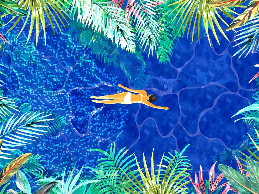 Piscina nella giungla tropicale - Fotografia Fineart di Uma Gokhale