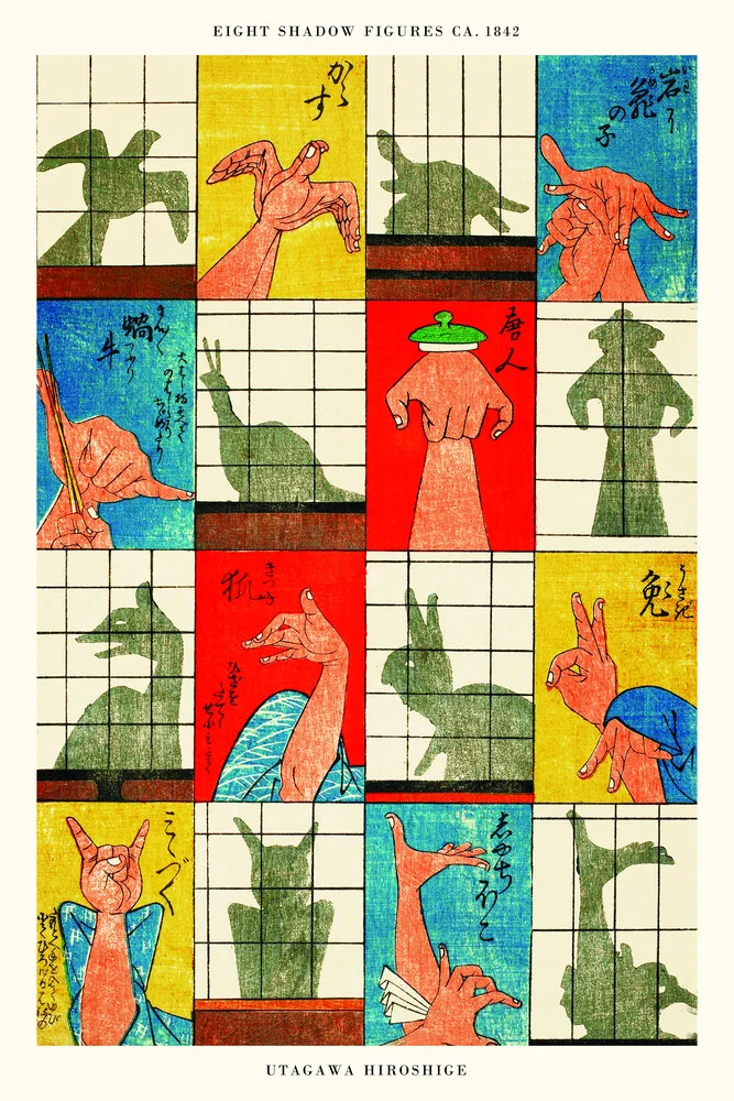 Utagawa Hiroshige: Eight Shadow Figures - mostra poster - Fotografia Fineart di Japanese Vintage Art