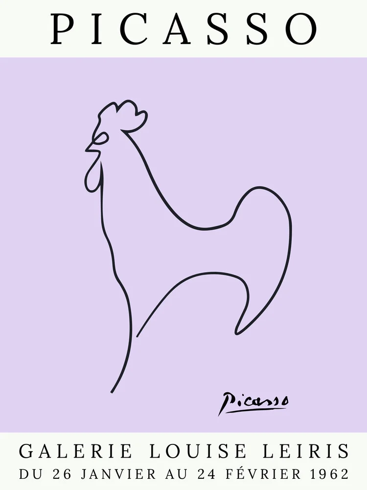 Picasso Rooster – viola - Fotografia Fineart di Art Classics
