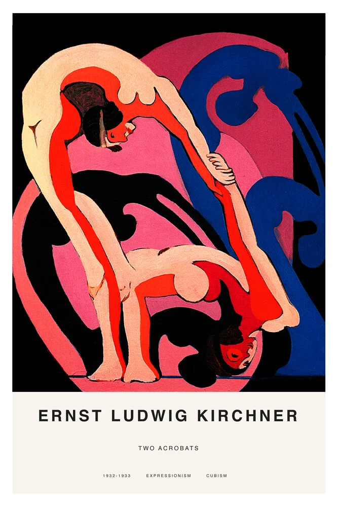 Ernst Ludwig Kirchner: Two Acrobats - Fineart photography di Art Classics