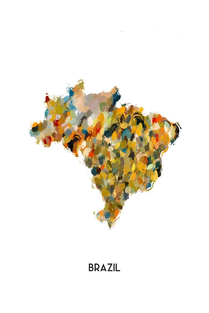 Mappa del Brasile - Fotografia Fineart di Karl Johansson
