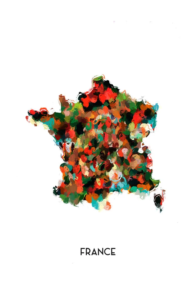 Mappa della Francia - Fotografia Fineart di Karl Johansson