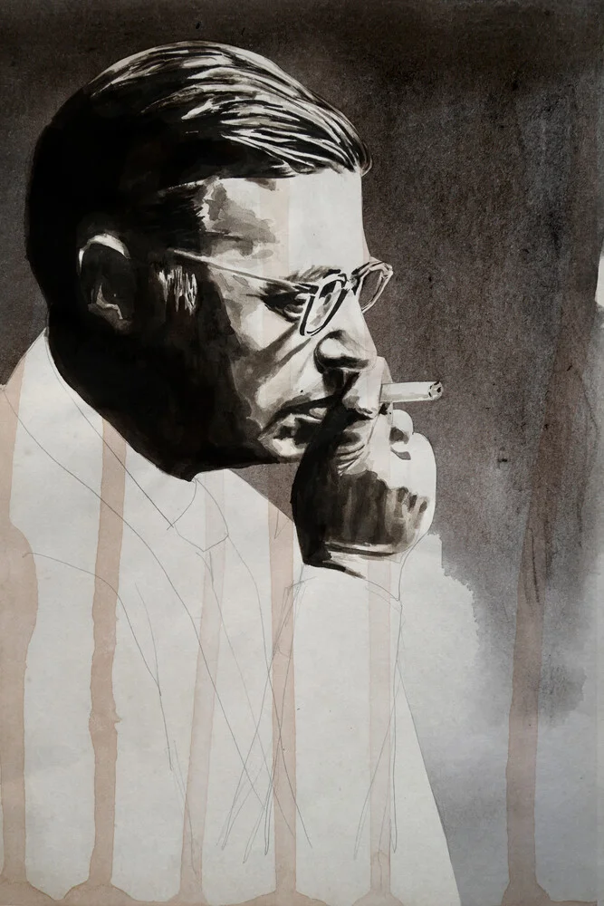 Jean Paul Sartre - Fotografia Fineart di David Diehl