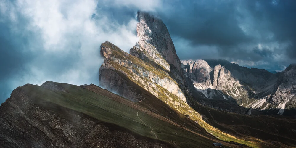Seceda con Geislergruppe nelle Dolomiti - Fotografia Fineart di Jean Claude Castor