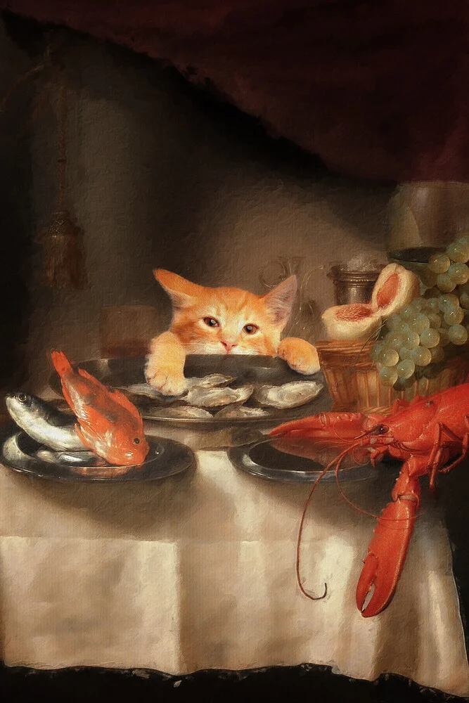 Cat Dinner - fotokunst di Jonas Loose
