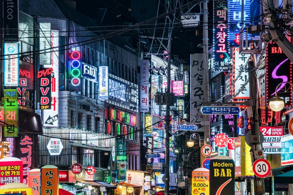 Vita notturna a Seoul - Fotografia Fineart di Jan Becke