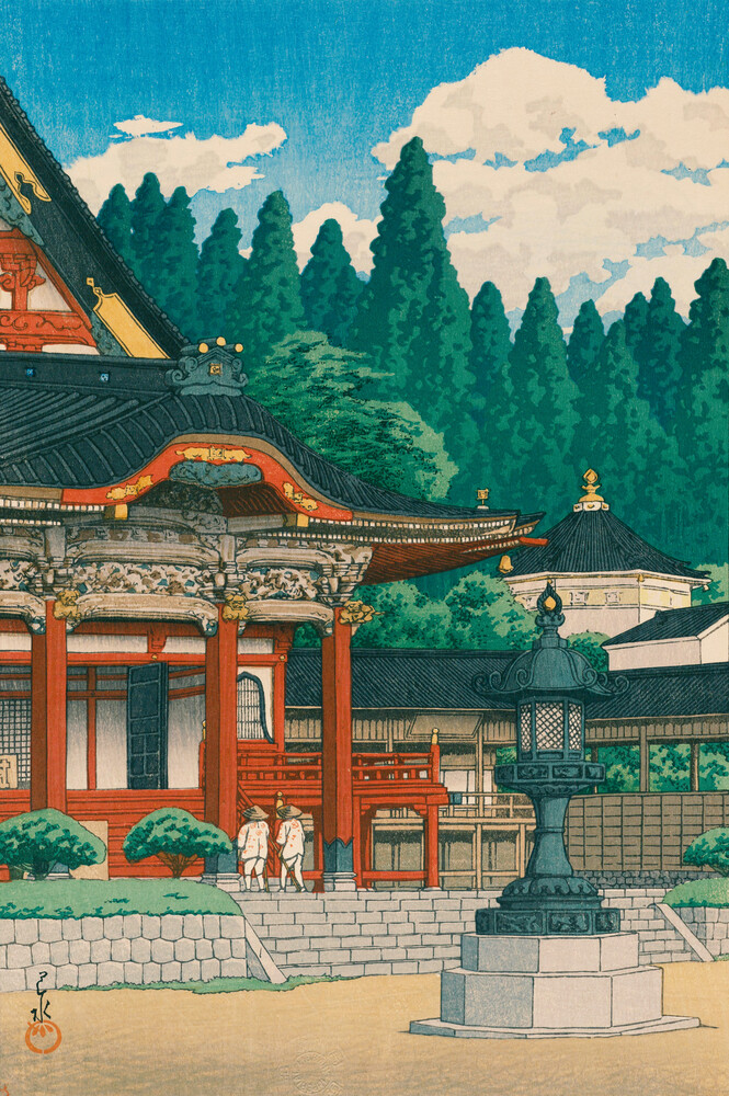 Tempio Fudo a Meguro di Hasui Kawase - Fotografia Fineart di Japanese Vintage Art