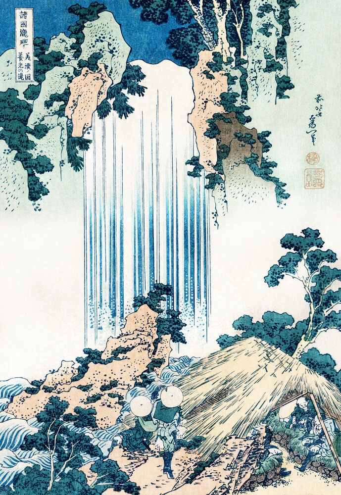 Cascata Yoro nella provincia di Mino di Katsushika Hokusai - foto di Japanese Vintage Art
