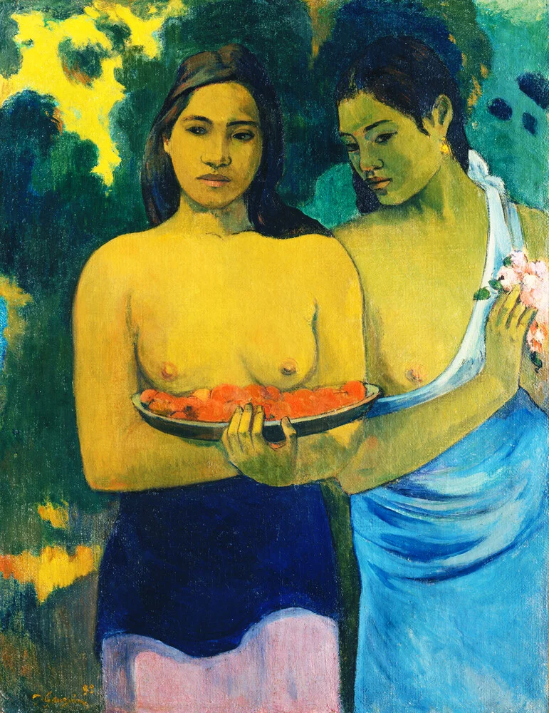 Due donne tahitiane di Paul Gauguin - Fotografia Fineart di Art Classics