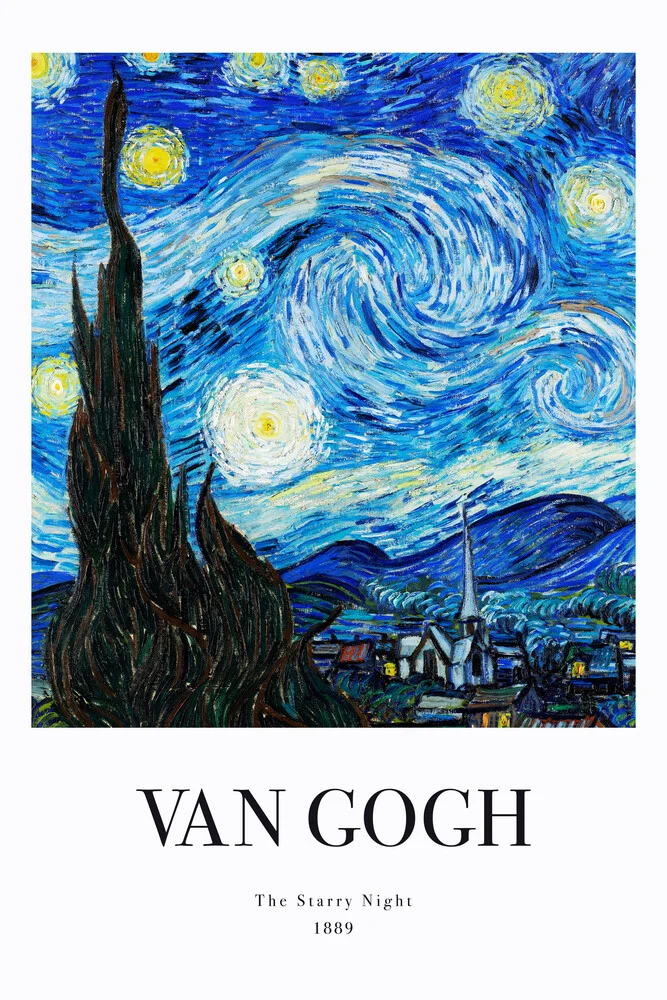 Sternennacht di Vincent Van Gogh - Ausstellungsposter - foto d'arte di Art Classics