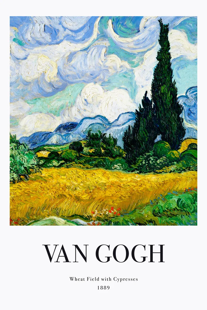 Vincent van Gogh: Campo di grano con cipressi (mostra poster ) - Fotografia Fineart di Art Classics