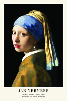 Classici dell'arte, Johannes Vermeer: ​​La ragazza con l'orecchino di perla - mostra poster - Paesi Bassi, Europa)