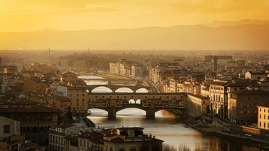 Raphael Wildhaber, Ponte Vecchio al tramonto, Firenze (Italia, Europa)
