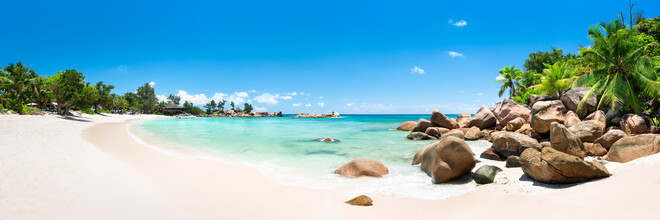 Jan Becke, Panorama della spiaggia alle Seychelles - Seychelles, Africa)