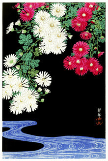 Arte vintage giapponese, crisantemi di Ohara Koson