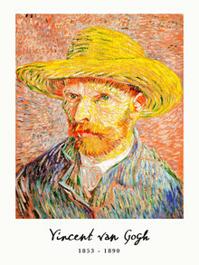 Classici dell'arte, Autoritratto con cappello di paglia di Vincent Van Gogh - Paesi Bassi, Europa)