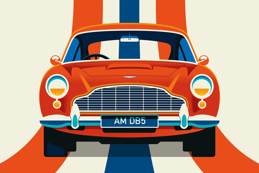 Vintage sportwagen rood en blauw - fotokunst von Bo Lundberg