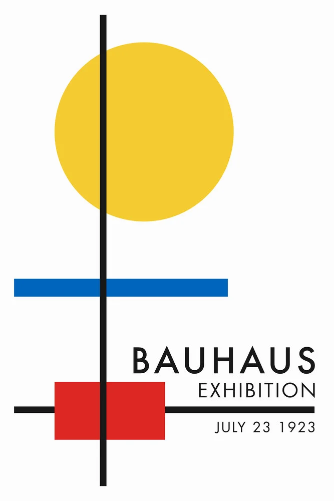 Bauhaus-tentoonstelling poster (wit, geel, blauw, rood) - fotografie Fineart door Bauhaus Collection