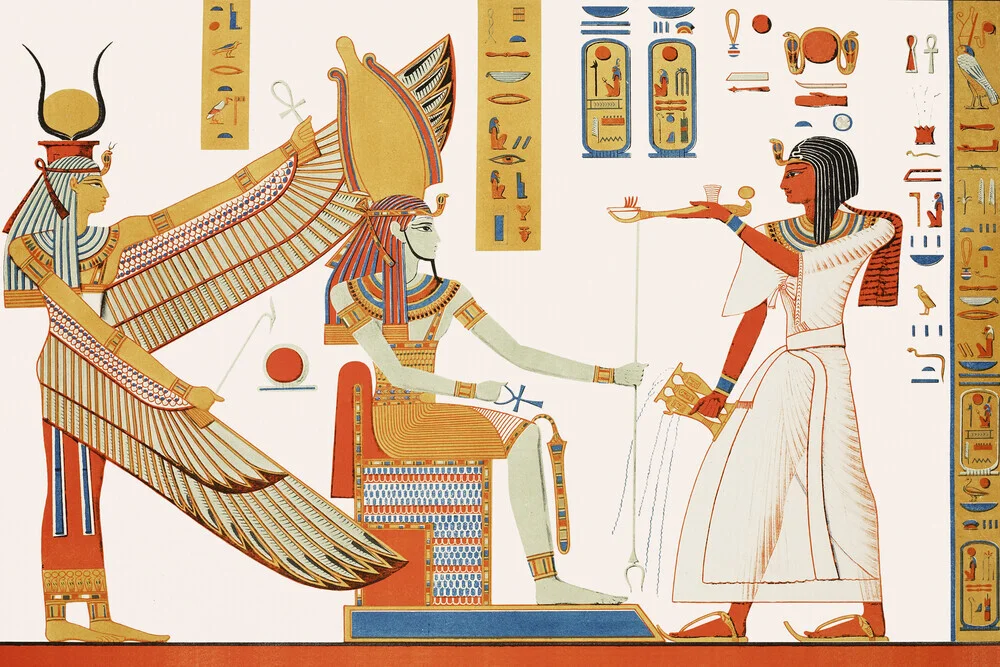 Schilderijen gekopieerd uit het graf van Ramses IV - Fineart fotografie door Vintage Collection