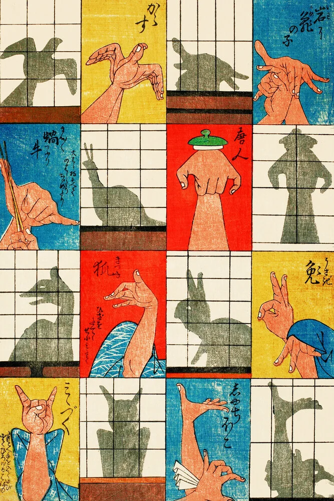 Utagawa Hiroshige: Acht schaduwfiguren - Fineart fotografie door Japanese Vintage Art