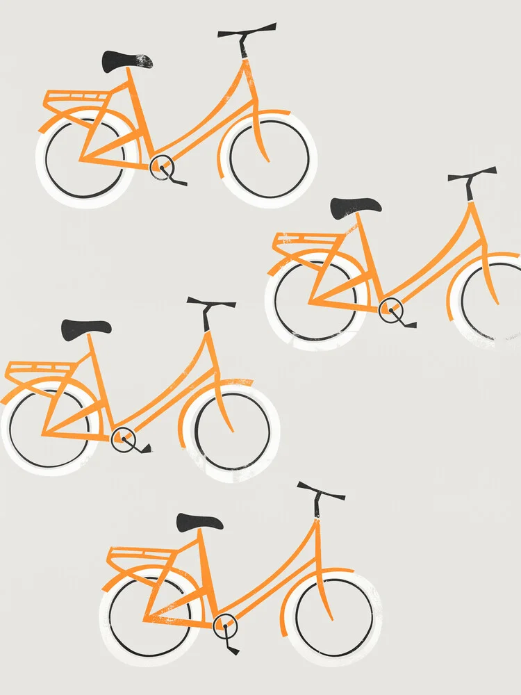 Oranje fietsen - Fineart fotografie door Fox And Velvet